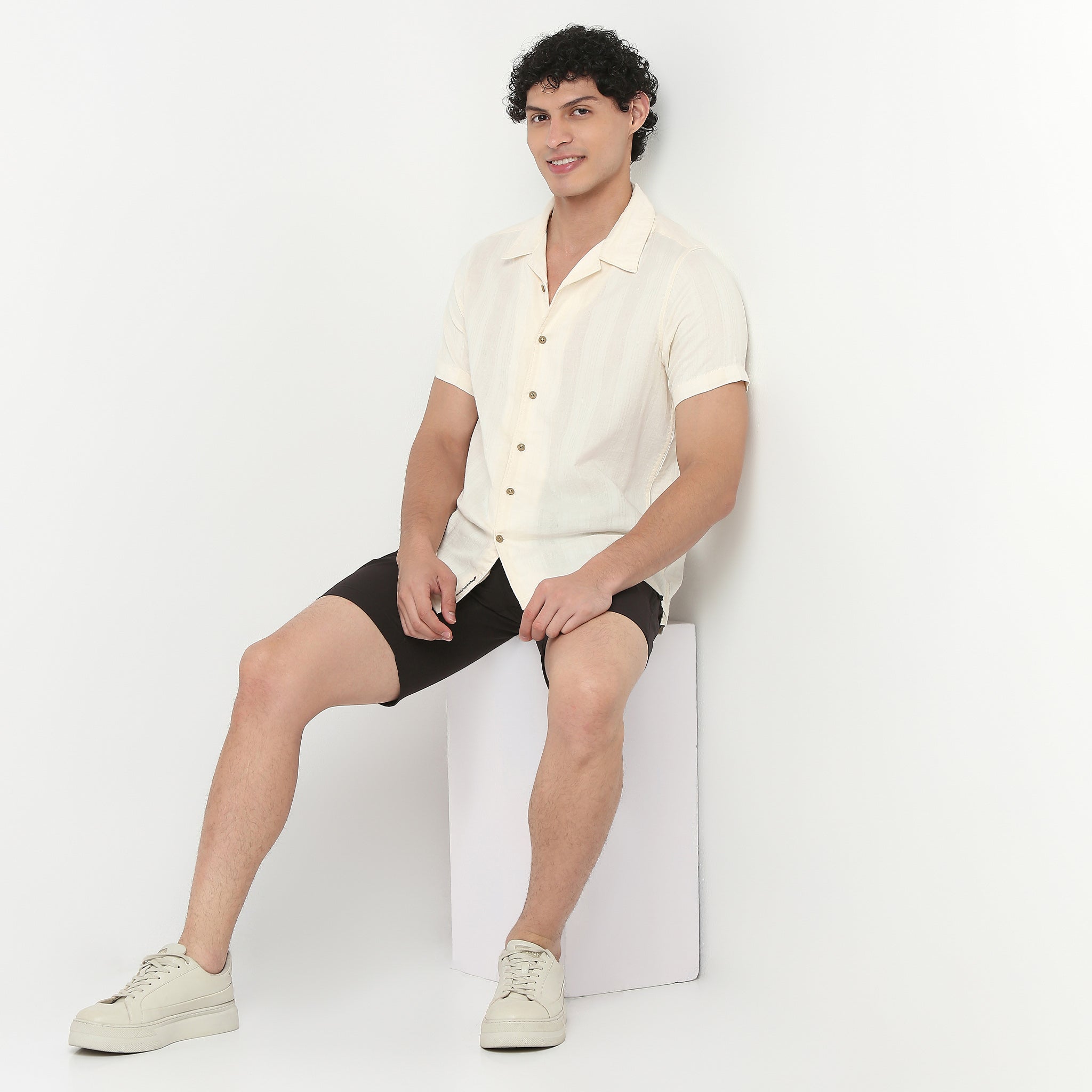 Mens Solid Cuban Shirt