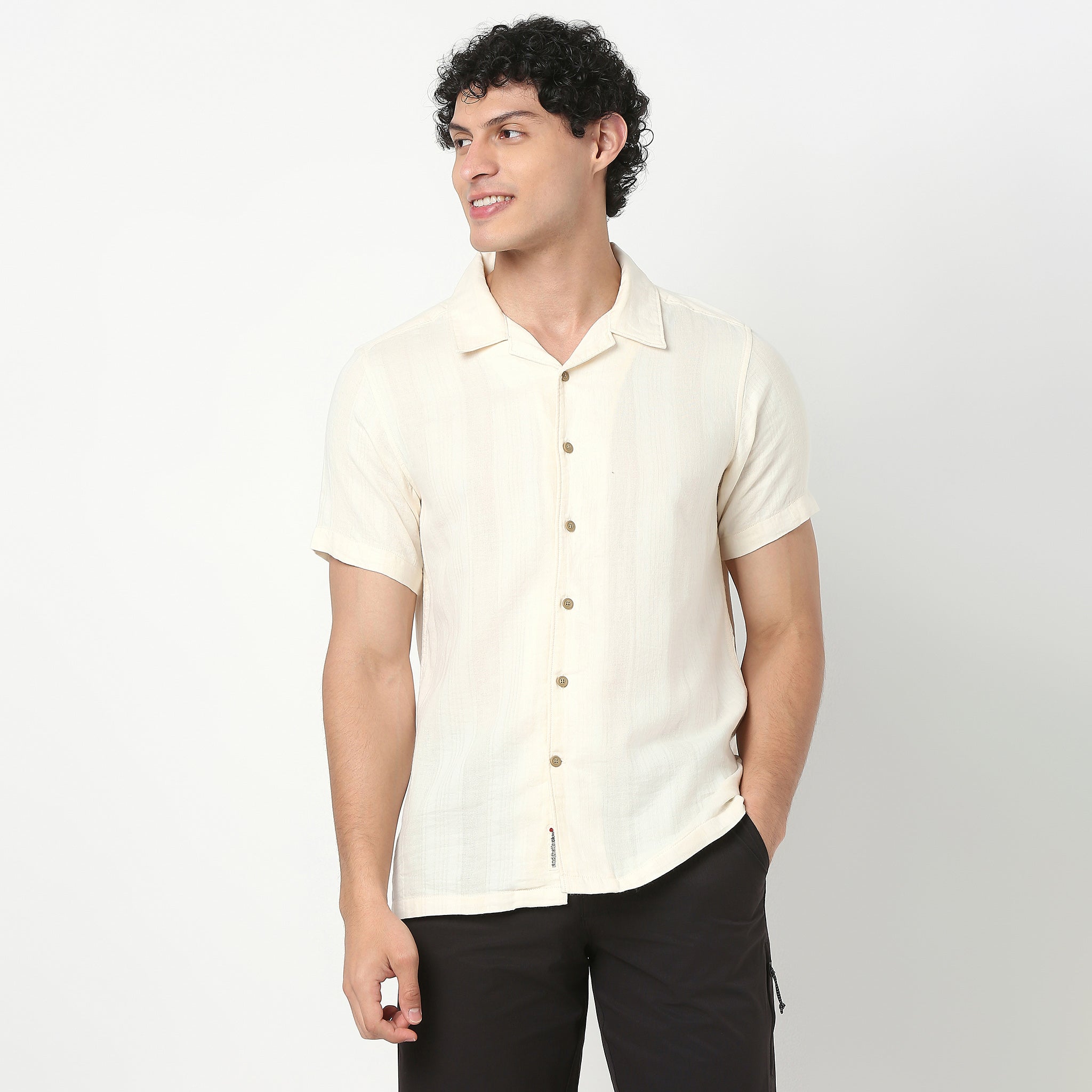 Mens Solid Cuban Shirt