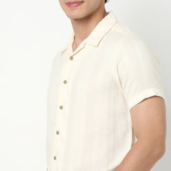 Mens Solid Cuban Shirt