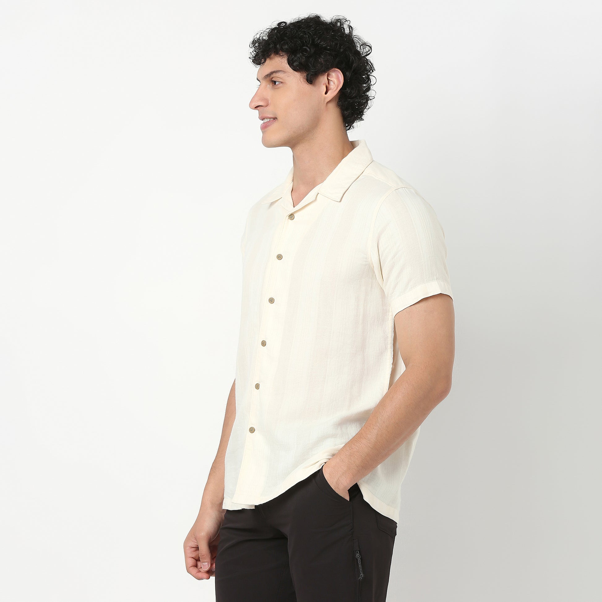 Mens Solid Cuban Shirt