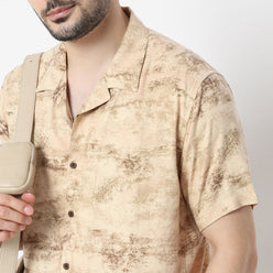 Regular Fit Printed Camp Collar Shirt