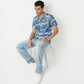 Regular Fit Printed Camp Collar Regular Length Shirt