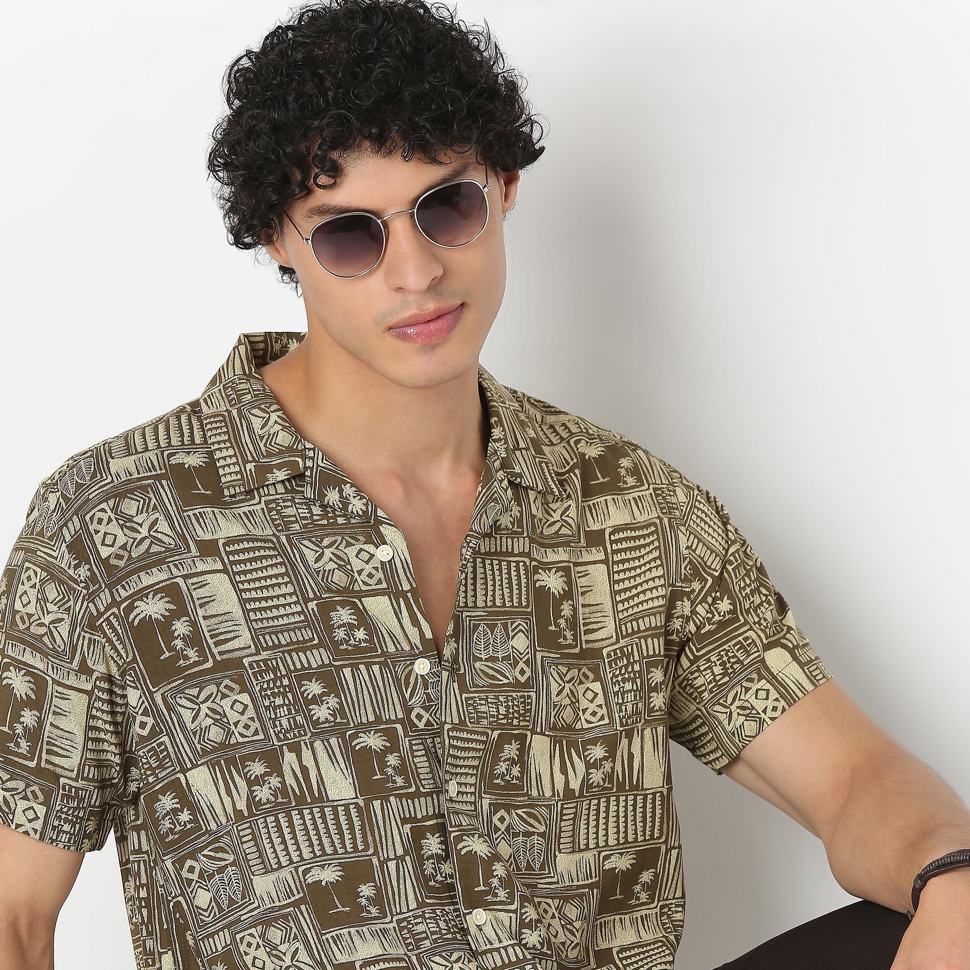 Camp Collar Printed Shirt