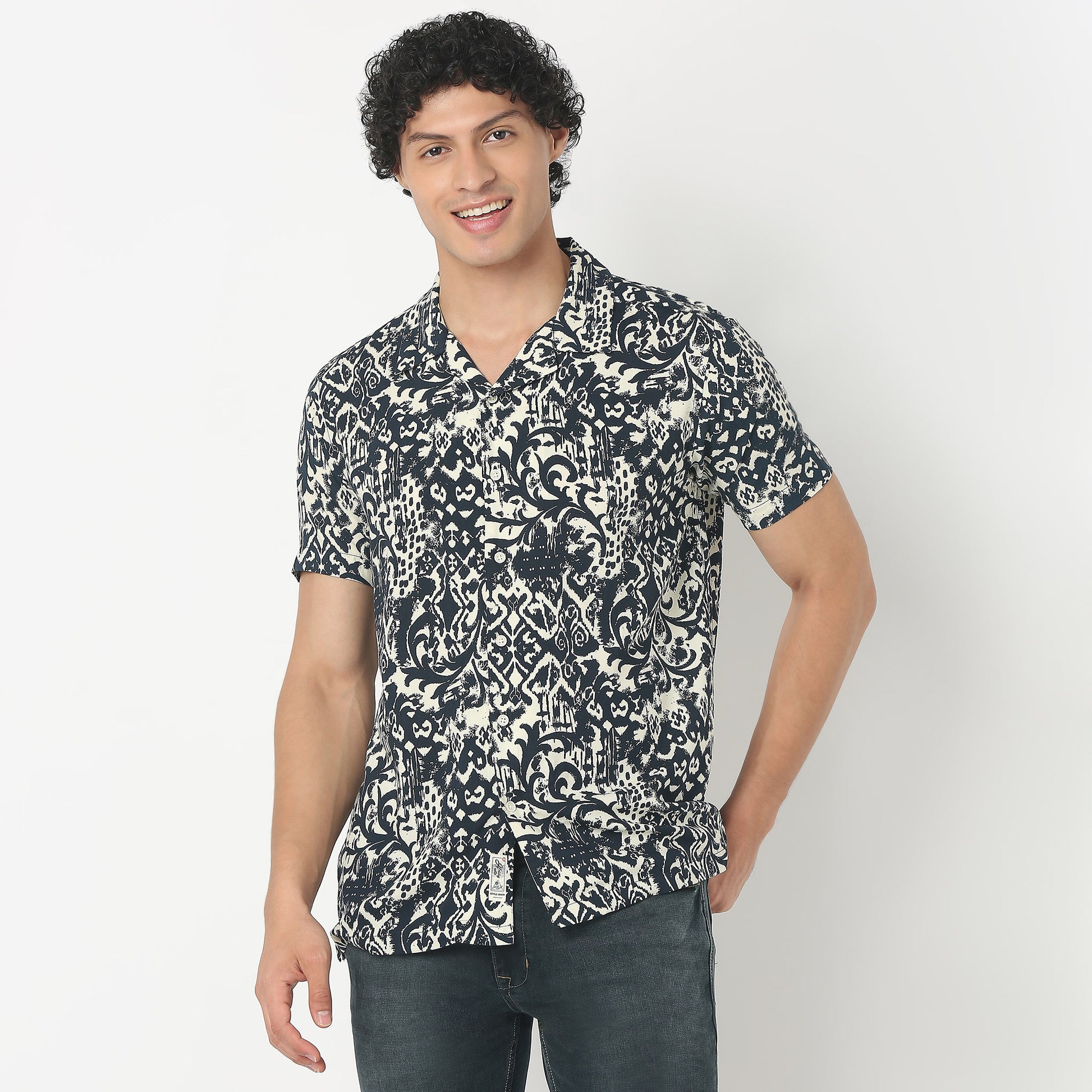 Camp Collar Printed Shirt