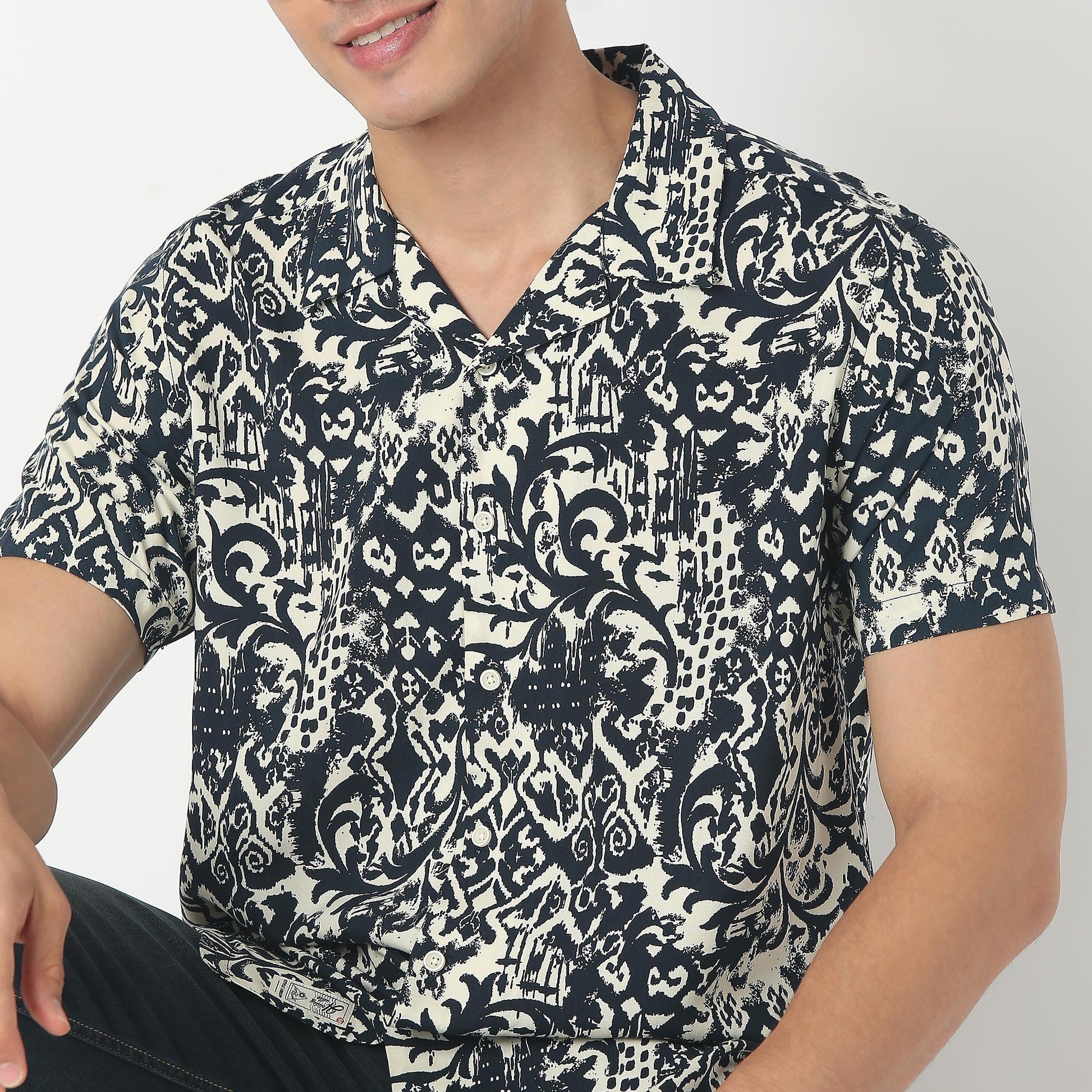 Camp Collar Printed Shirt