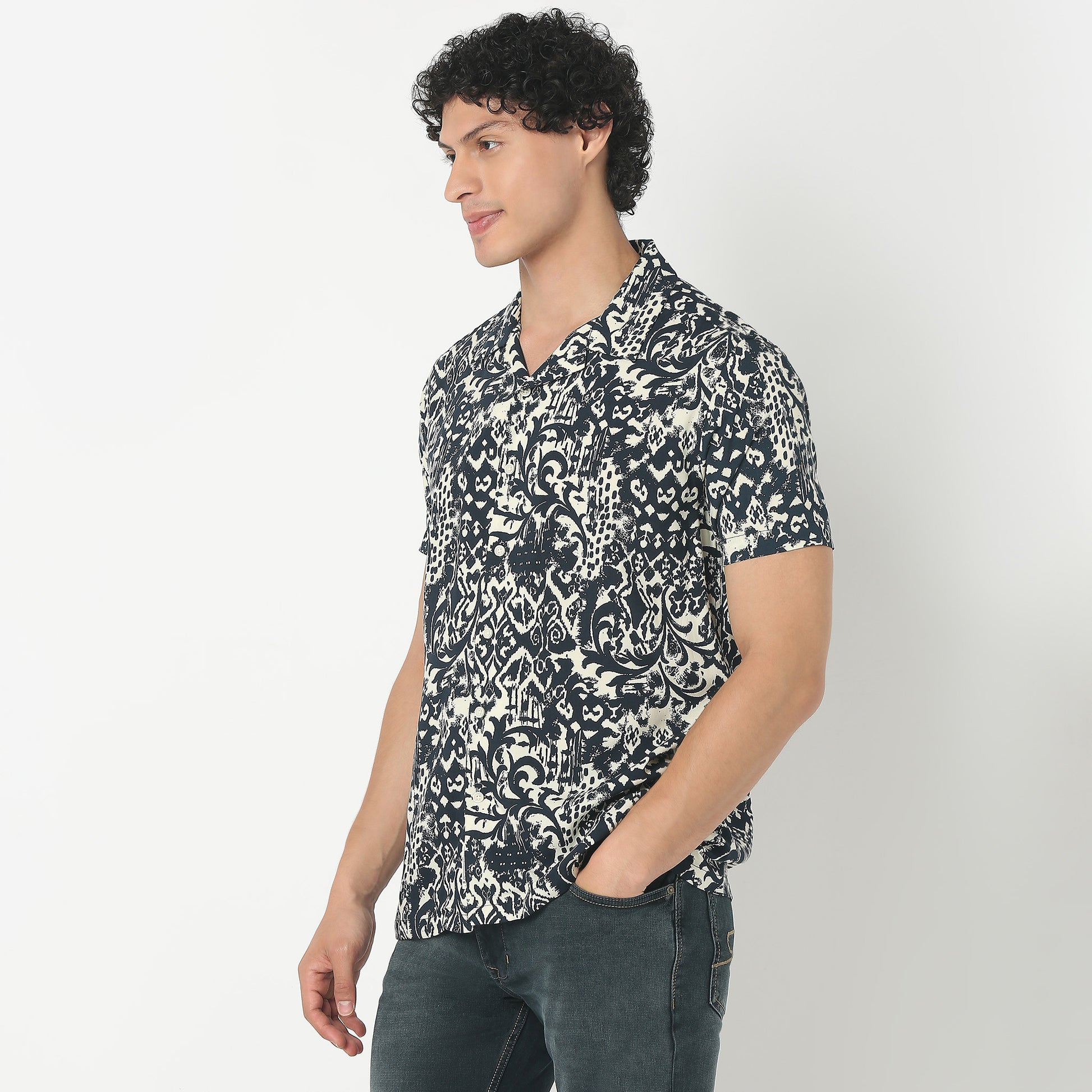 Camp Collar Printed Shirt