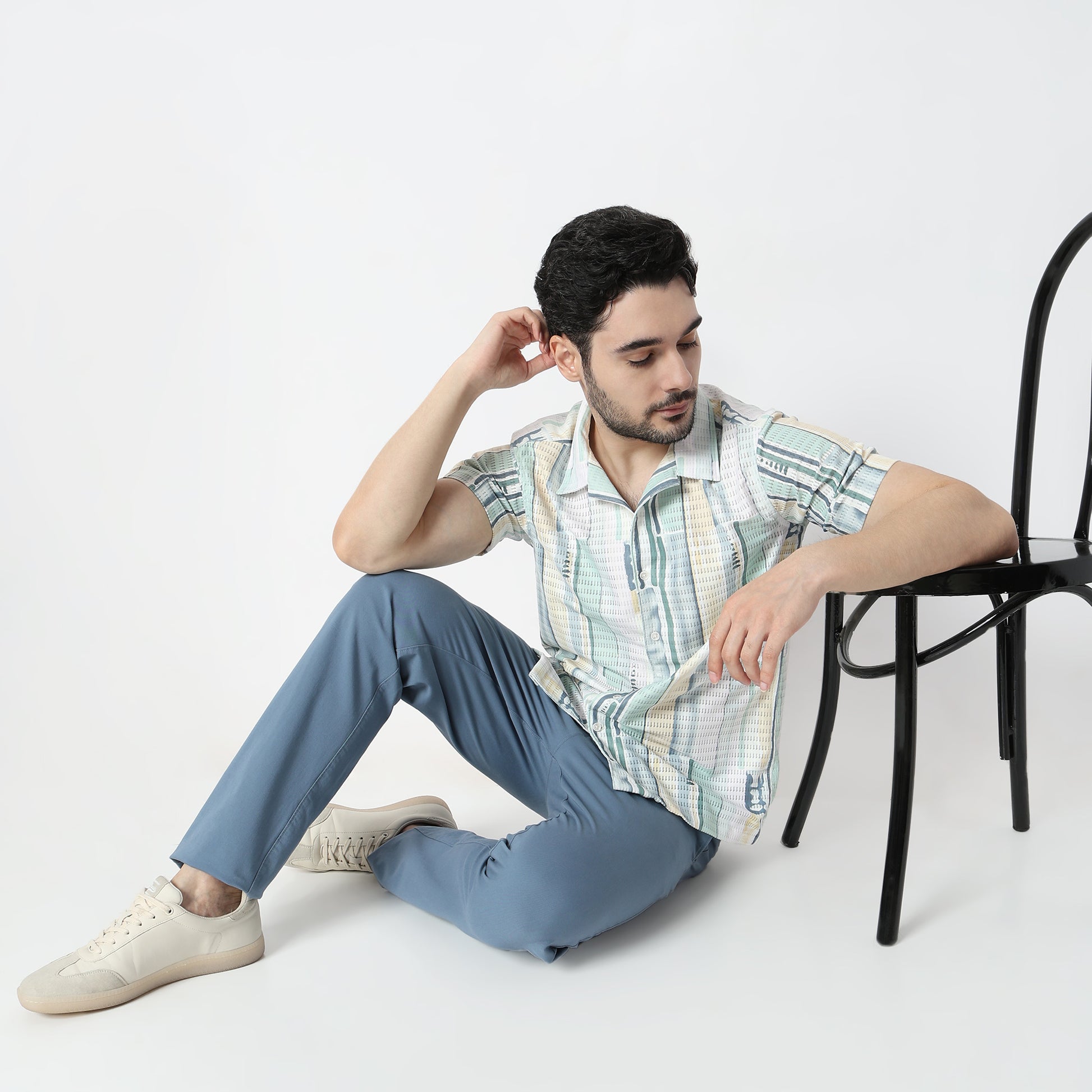 Regular Fit Printed Camp Collar Shirt