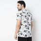 Regular Fit Printed Camp Collar Shirt