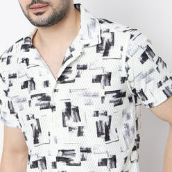 Regular Fit Printed Camp Collar Shirt