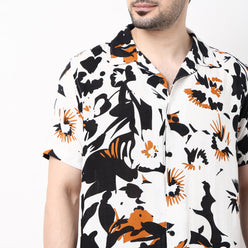 Mens Textured Cuban Shirt