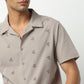 Regular Fit Solid Camp Collar Shirt