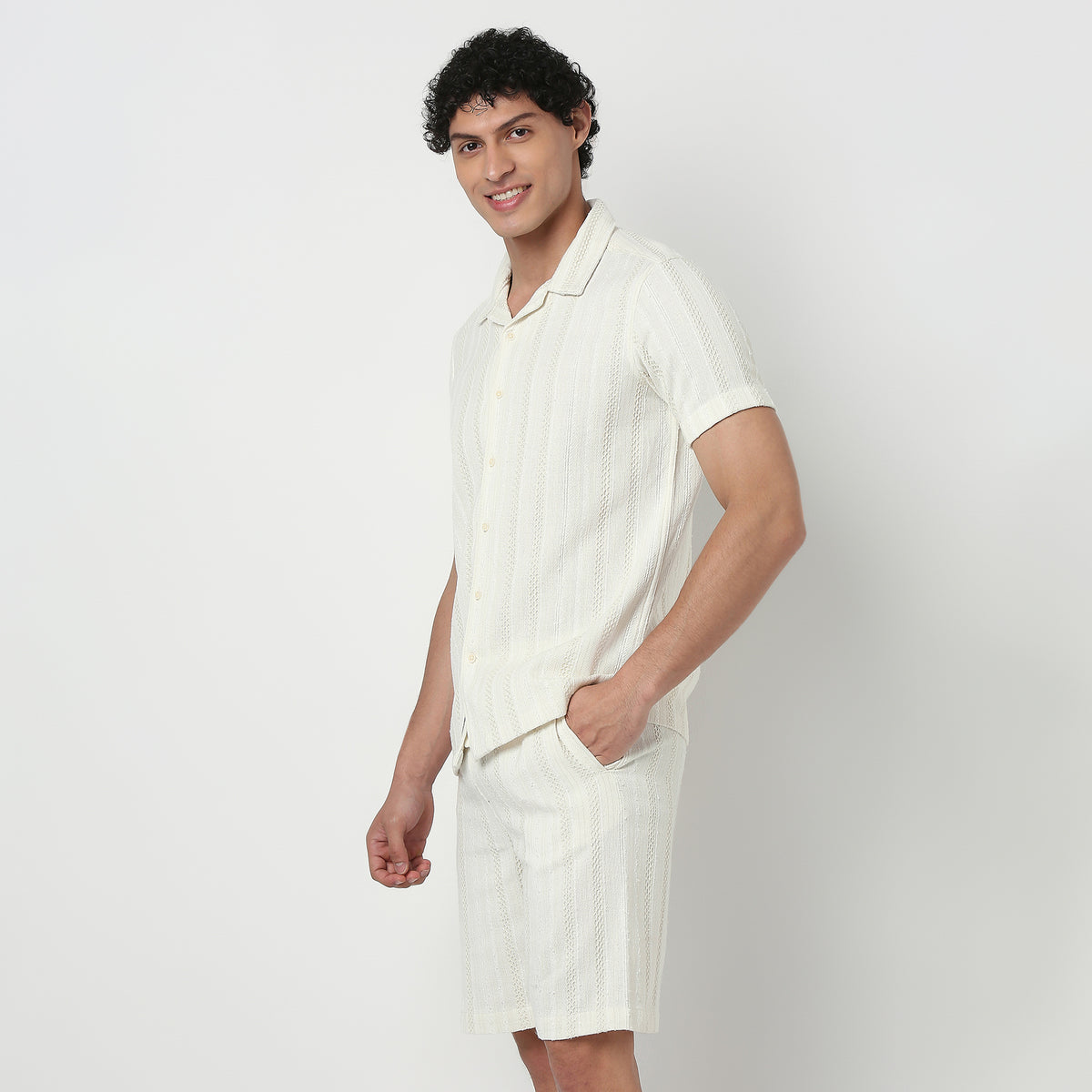 Mens Solid Cuban Shirt