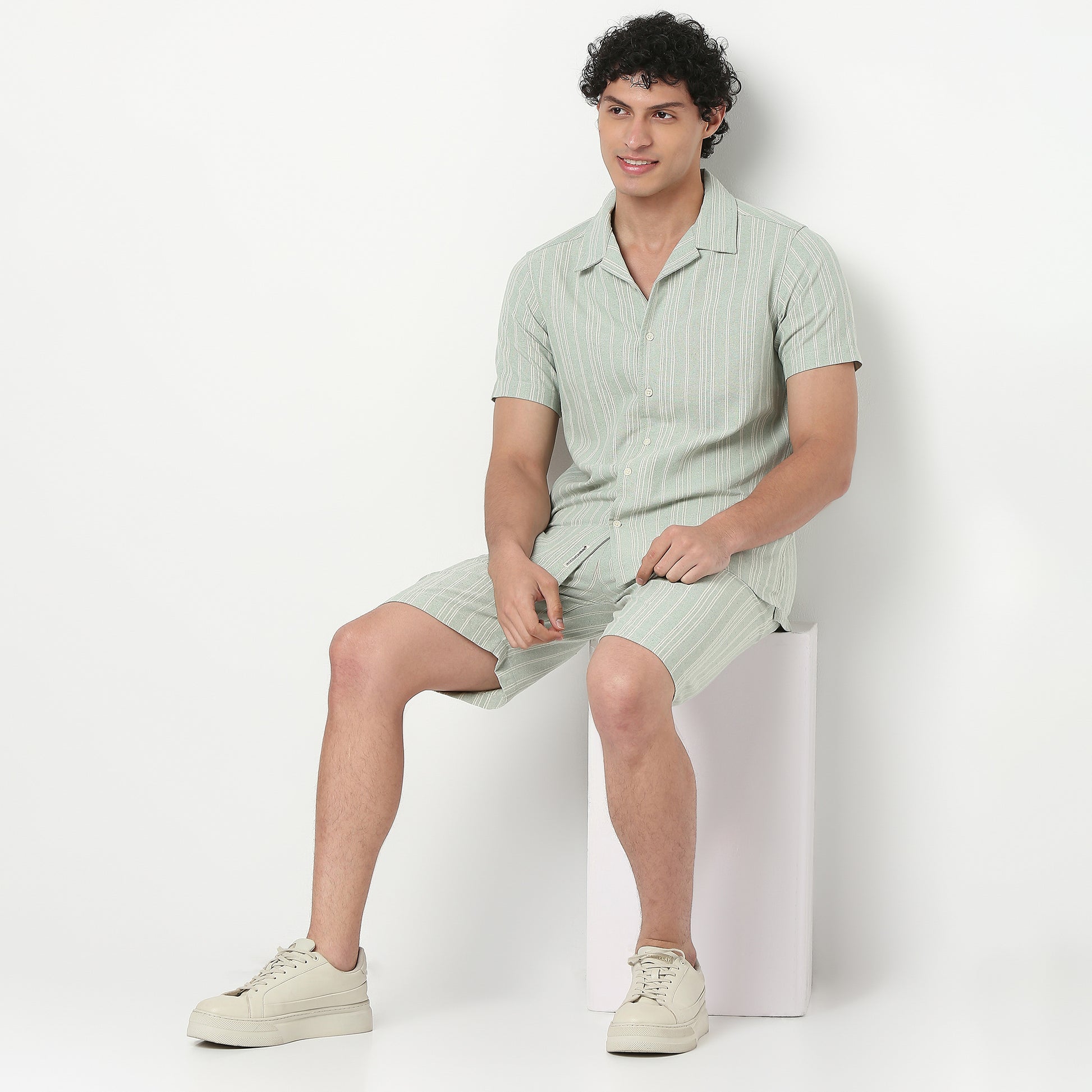 Mens Yarn Dyed Cuban Shirt