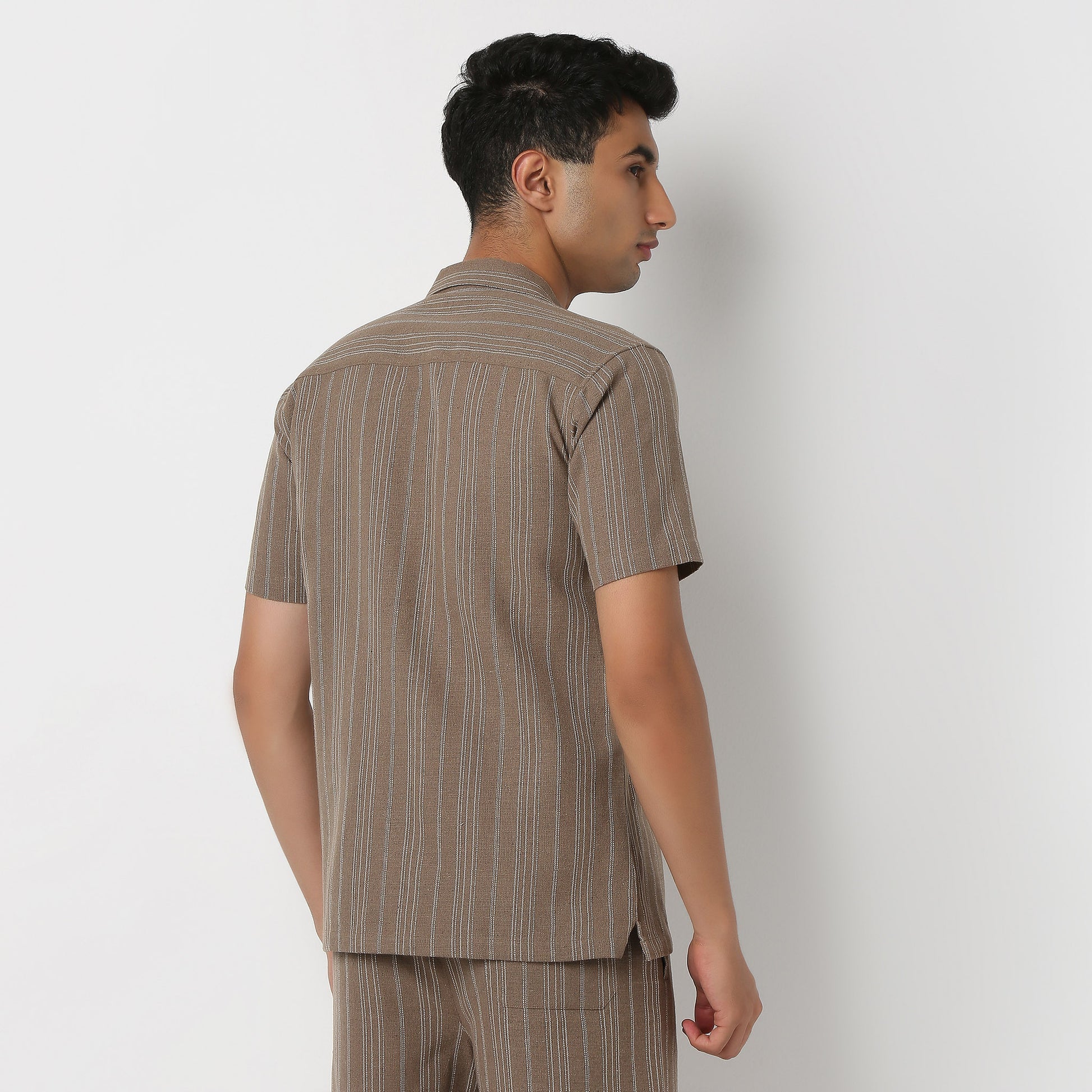 Camp Collar Striped Mood Shirt