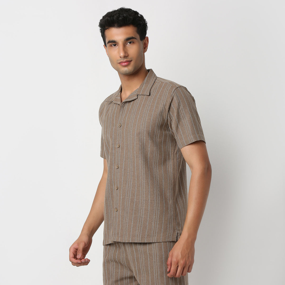 Camp Collar Striped Mood Shirt