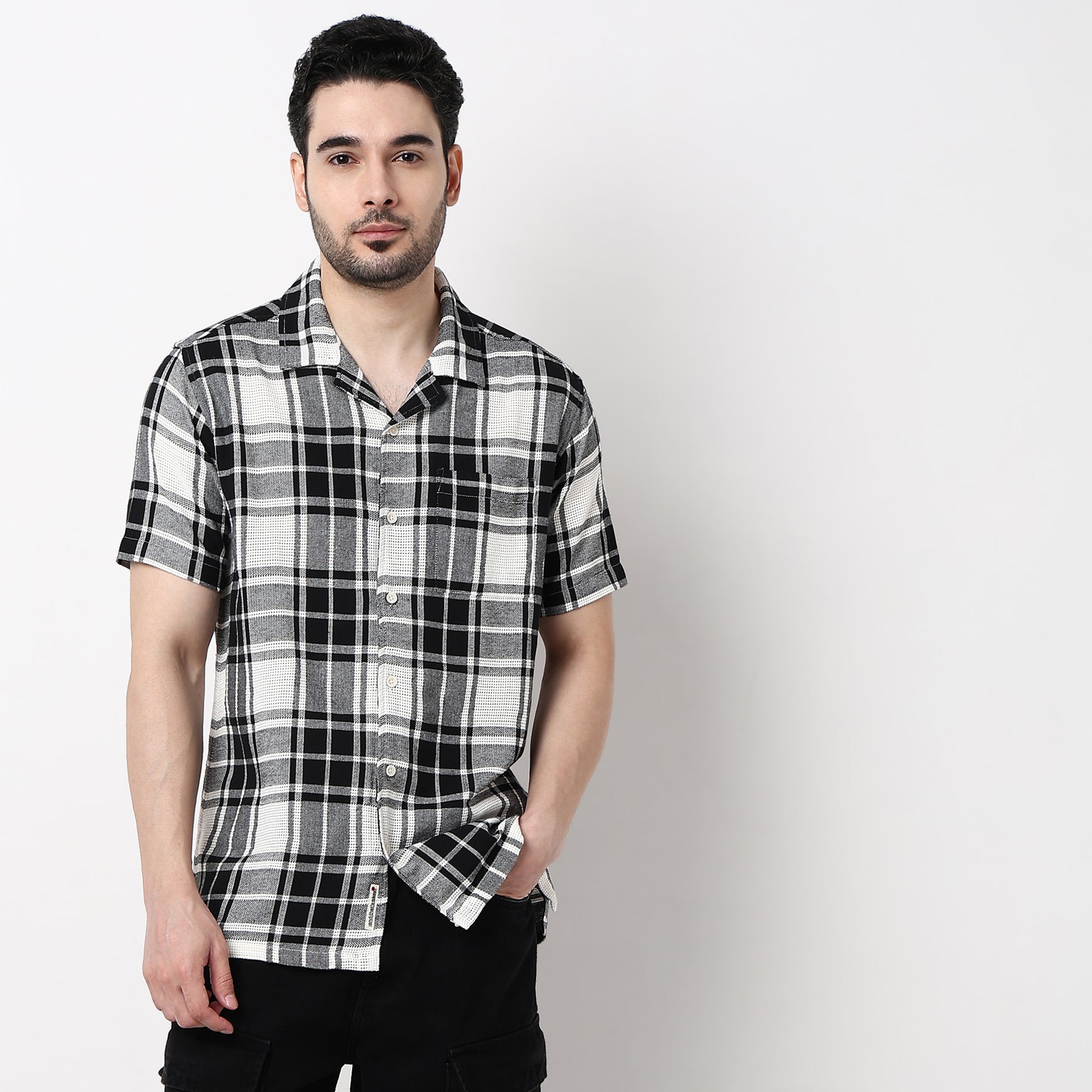 Mens Yarn Dyed Cuban Shirt