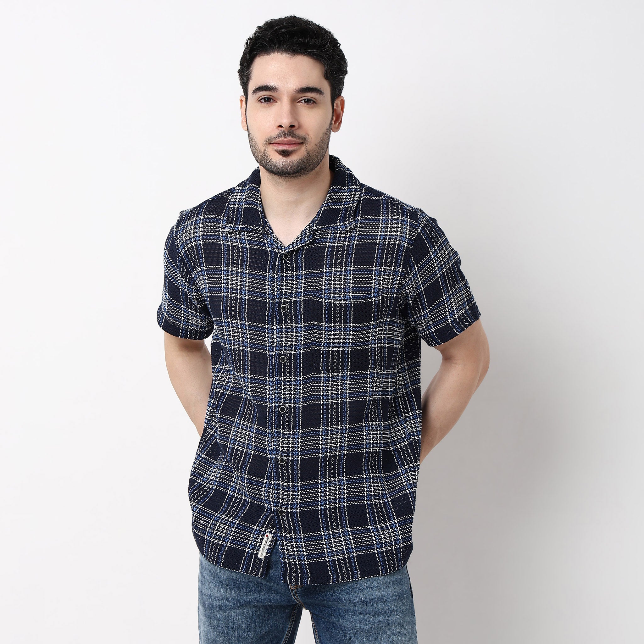 Mens Yarn Dyed Cuban Shirt