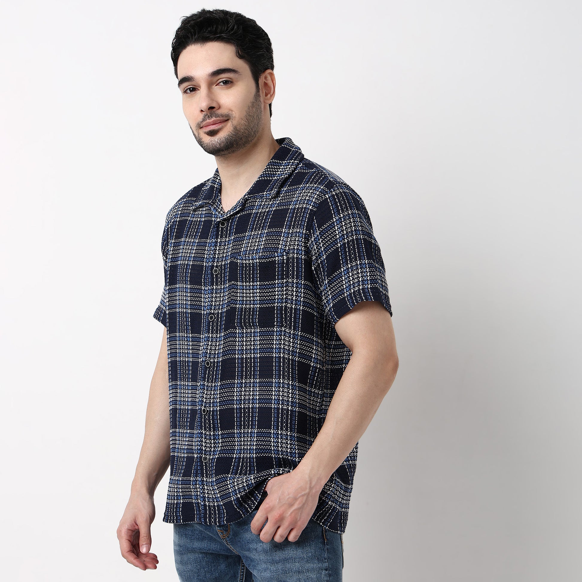 Mens Yarn Dyed Cuban Shirt