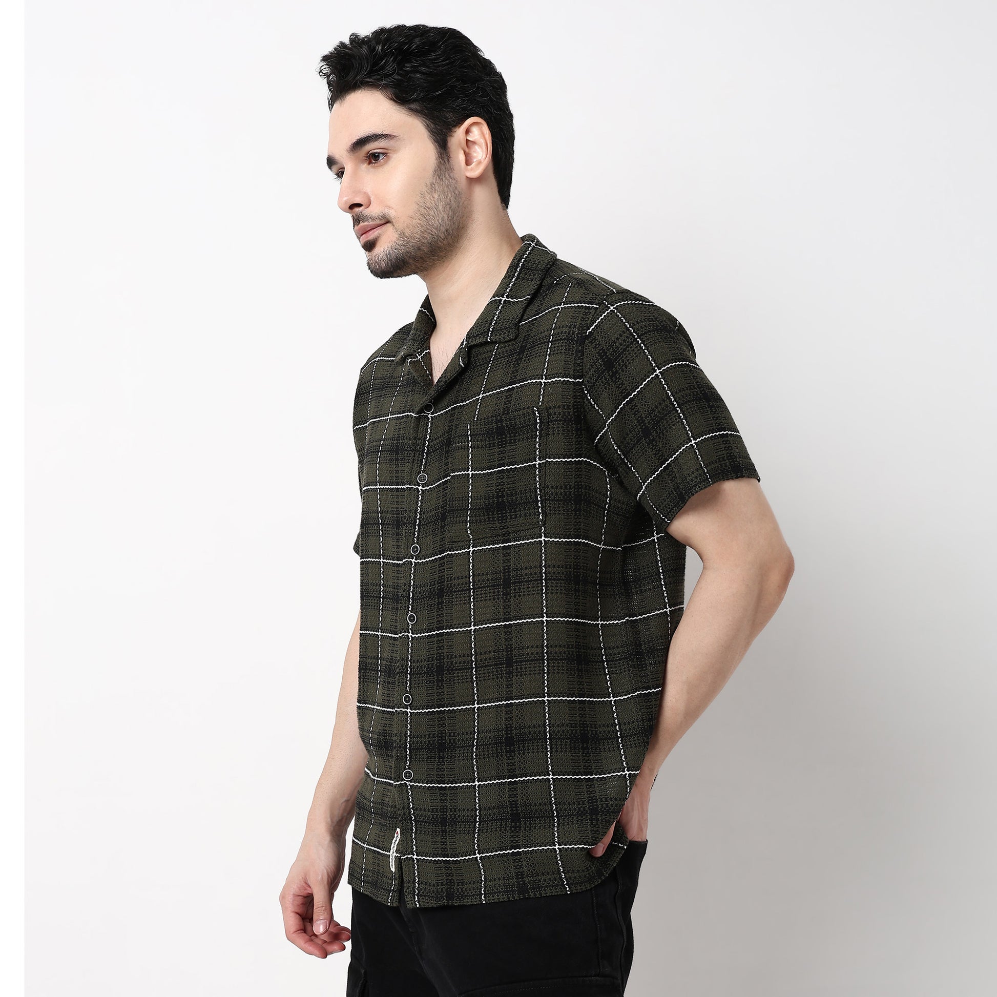 Mens Yarn Dyed Cuban Shirt