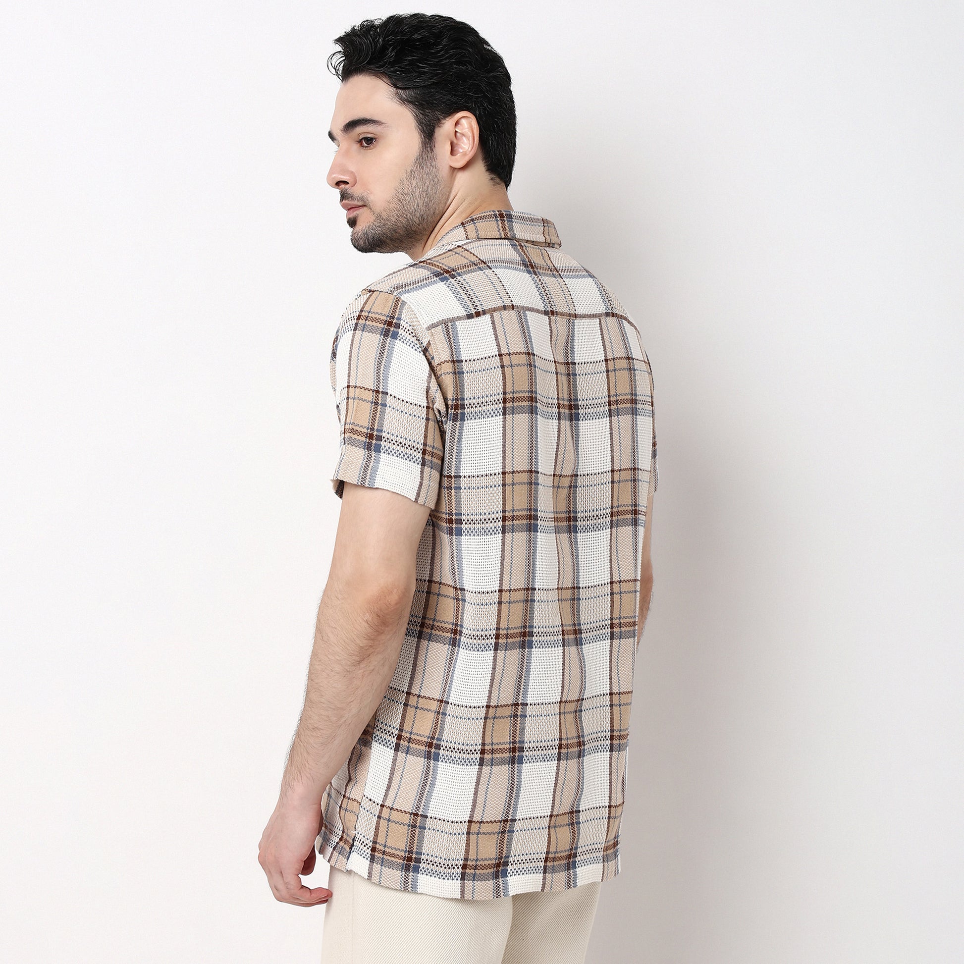 Camp Collar Yarn Dyed Half Sleeve Cuban Shirt