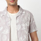 Lininᵉˣ - Linen Enriched Fine Natural Blend Shirts Printed Half Sleeve Camp Collar