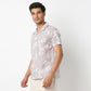 Lininᵉˣ - Linen Enriched Fine Natural Blend Shirts Printed Half Sleeve Camp Collar