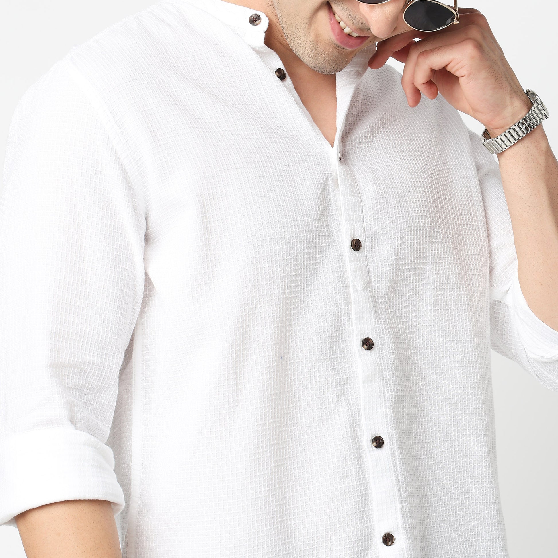 Cotton Textured Cuban Shirt 