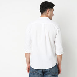 Cotton Textured Cuban Shirt 