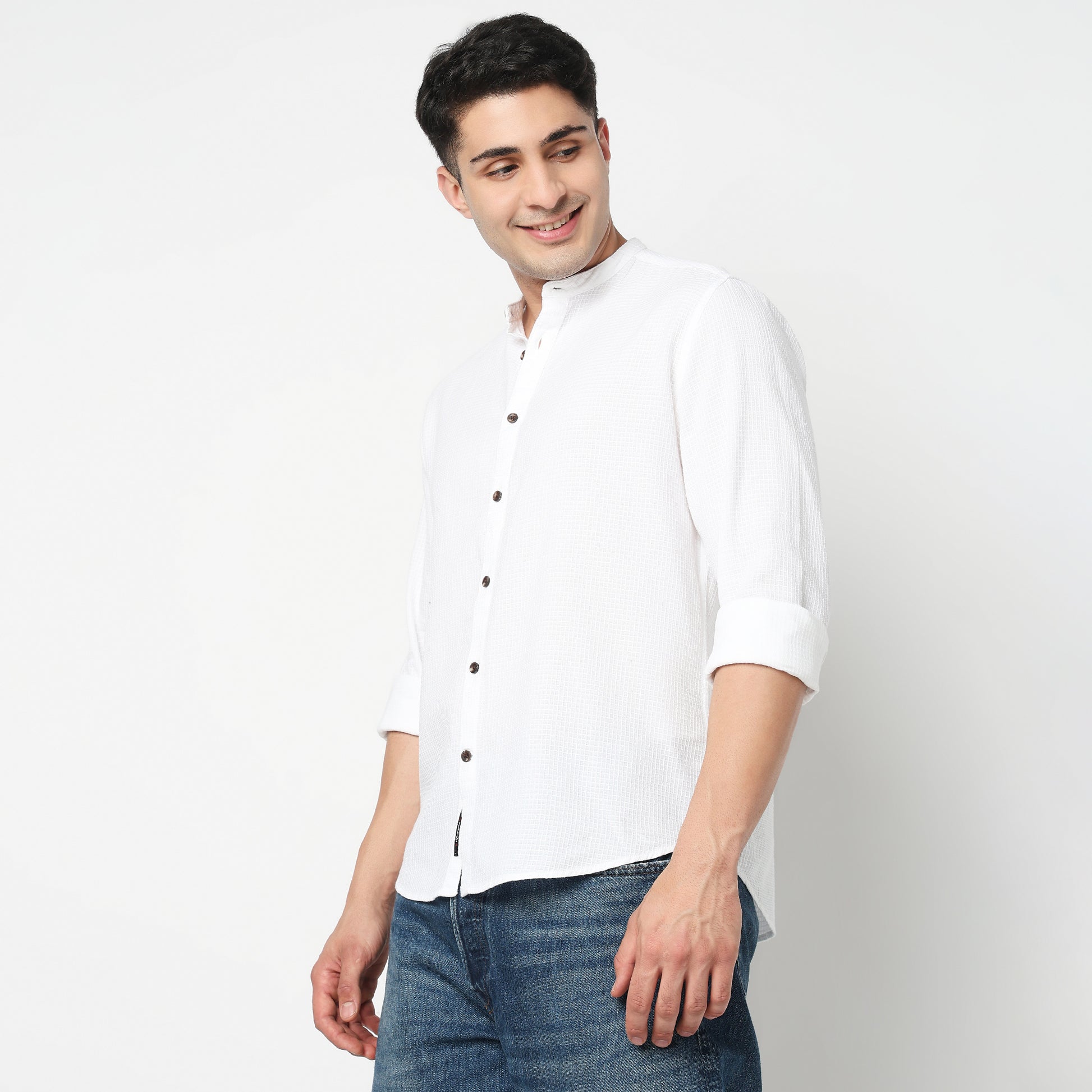 Cotton Textured Cuban Shirt 