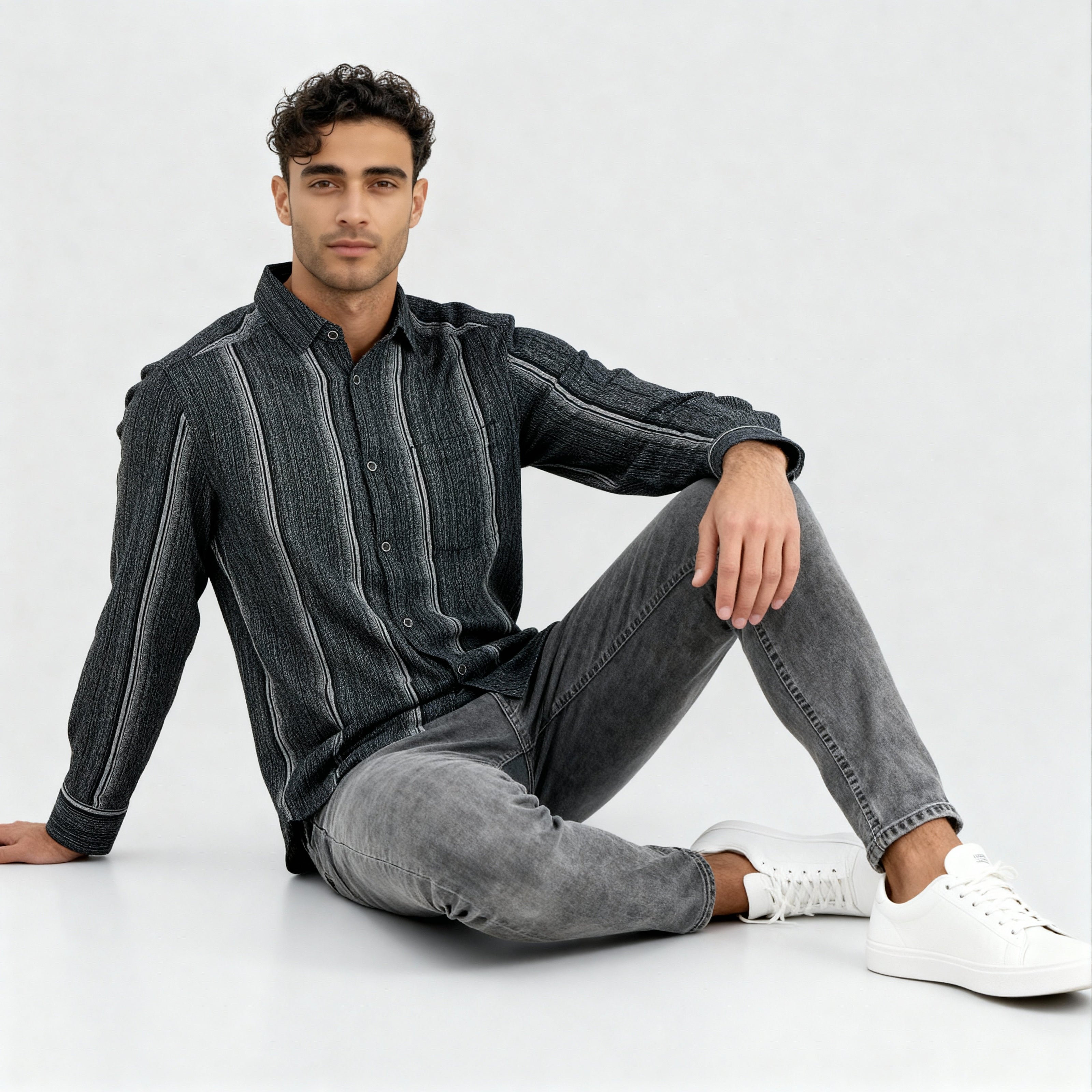 Cotton Striped Cuban Shirt