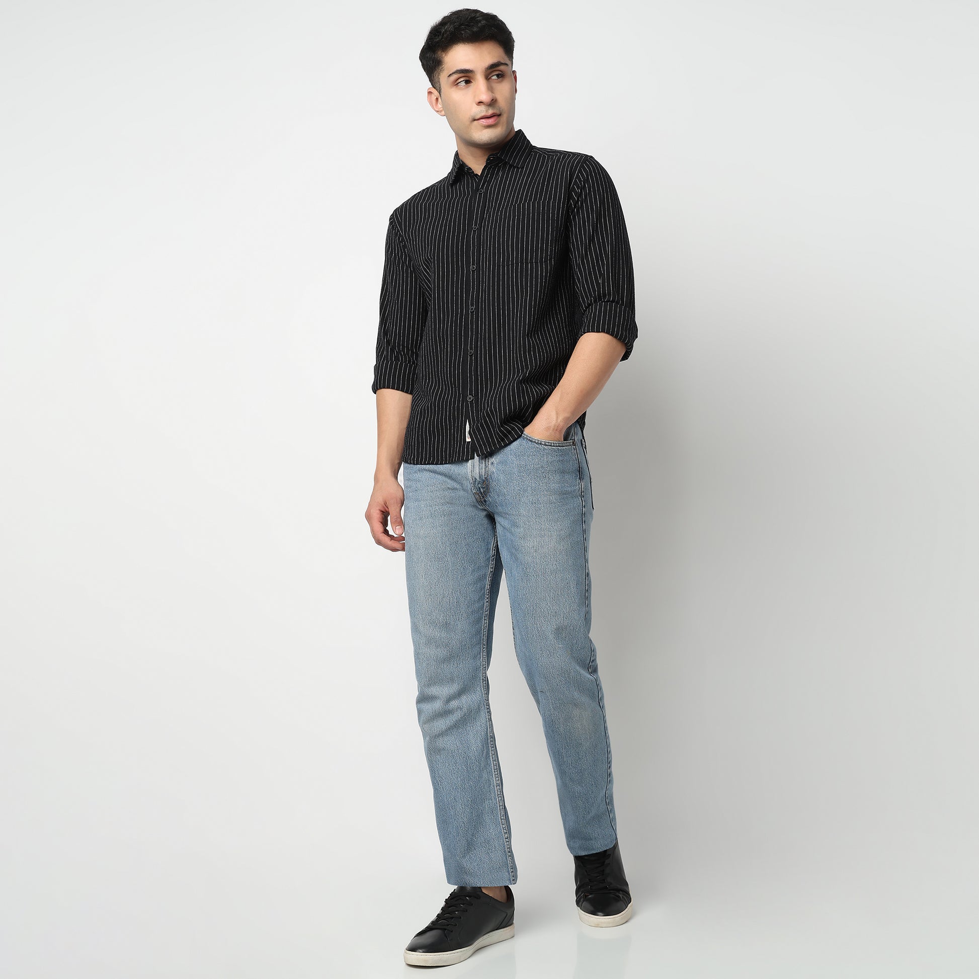 Cotton Striped Cuban Shirt 