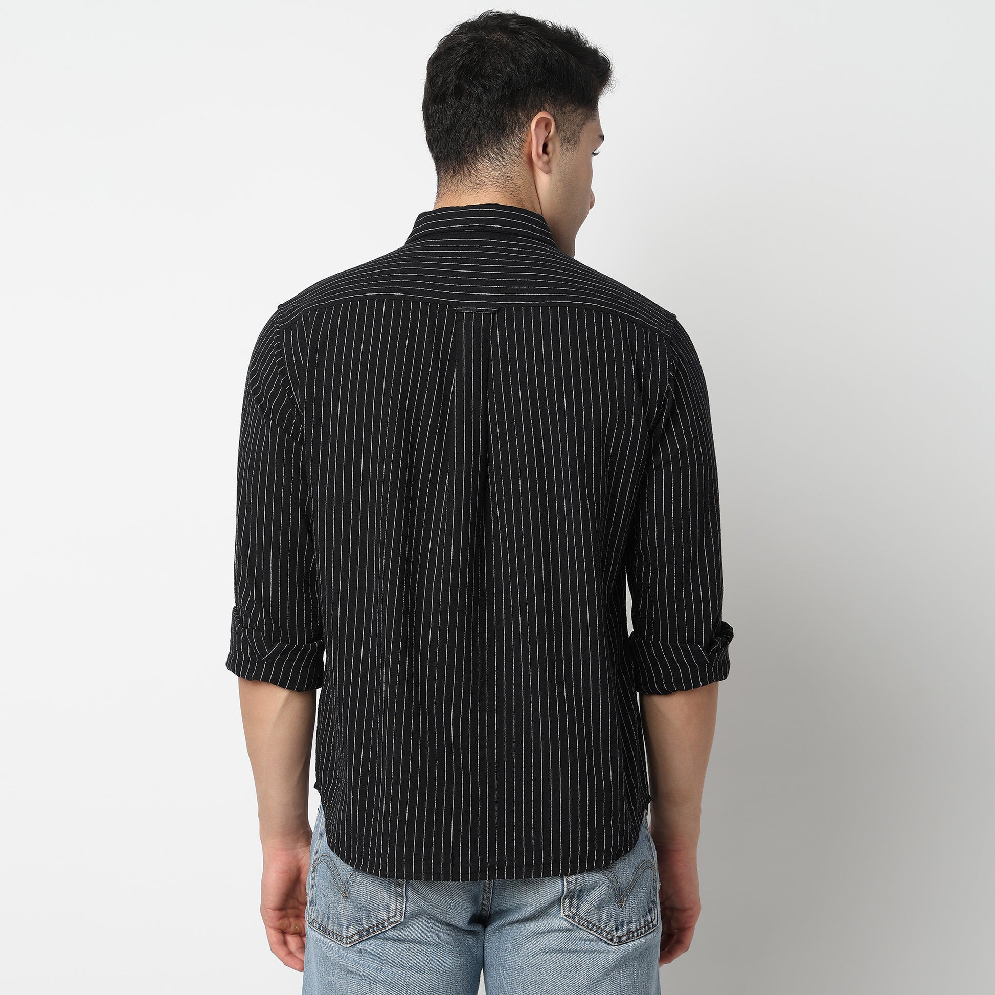 Cotton Striped Cuban Shirt 