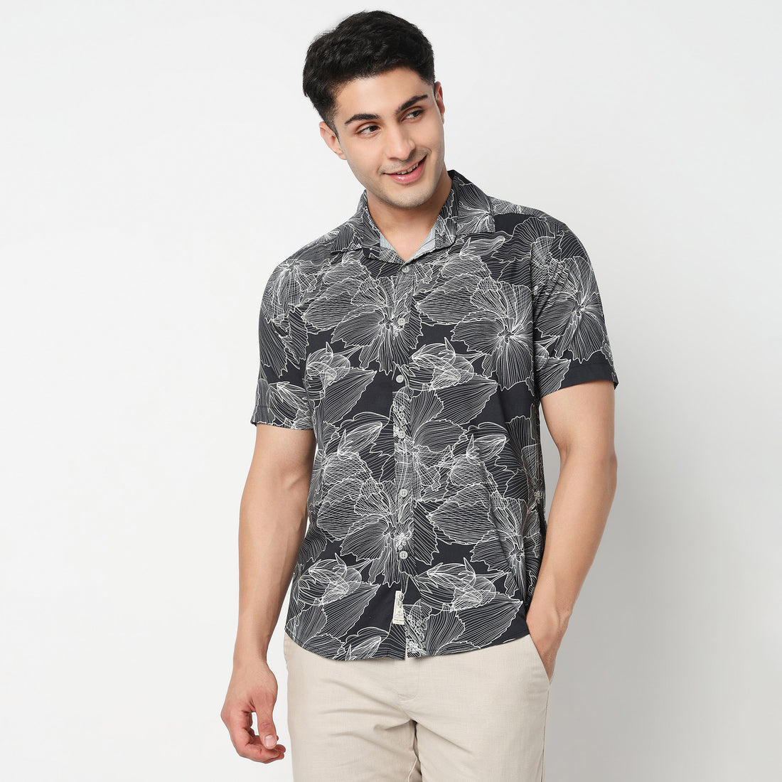 Floral Half Sleeve Retreat Shirt 