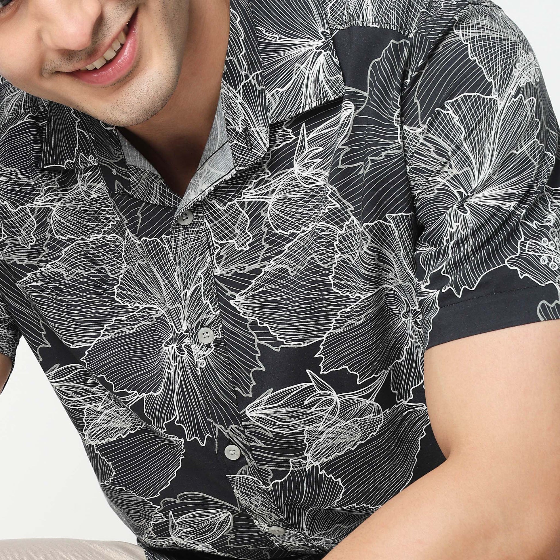Floral Half Sleeve Retreat Shirt 