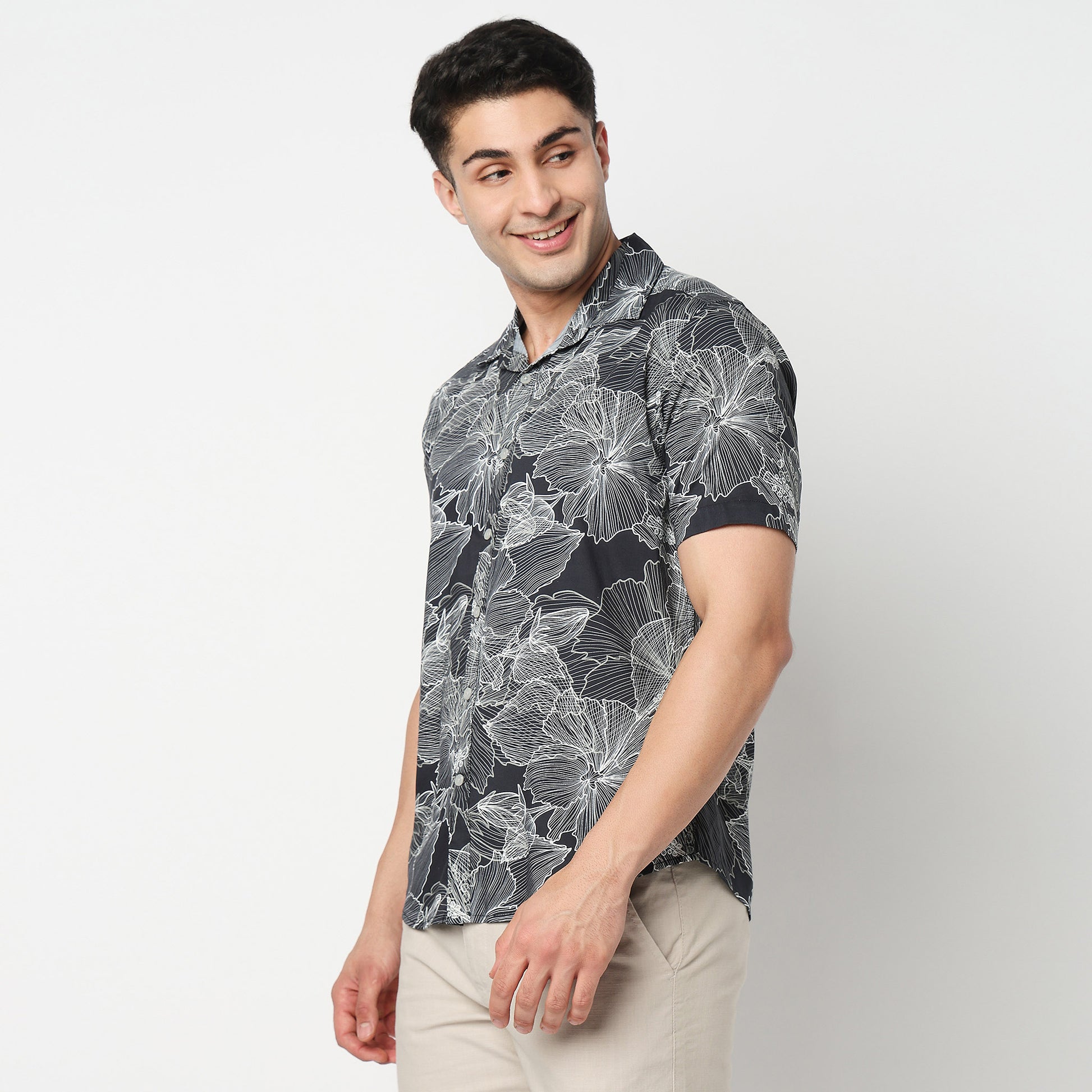Floral Half Sleeve Retreat Shirt 