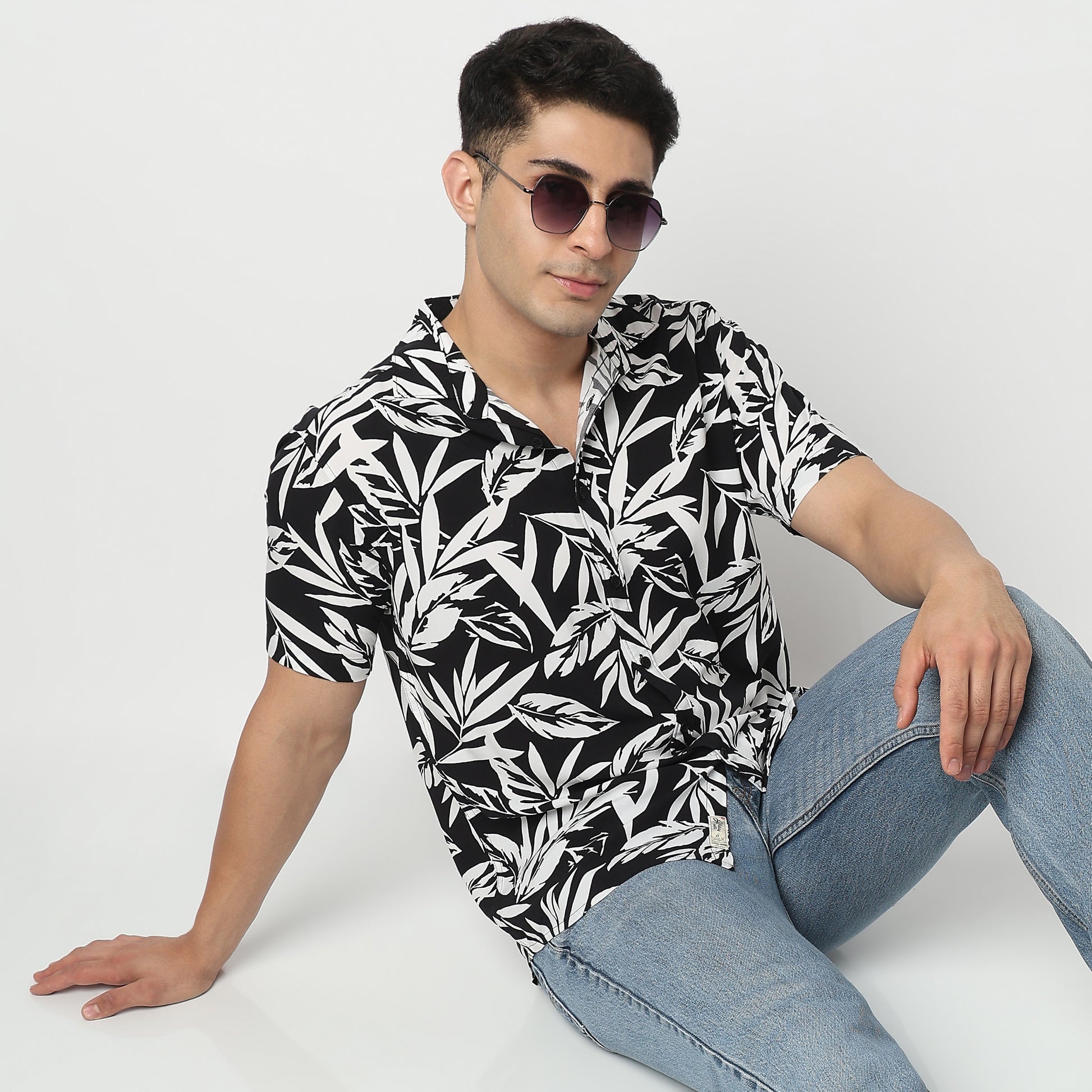 Floral Half Sleeve Retreat Shirt 