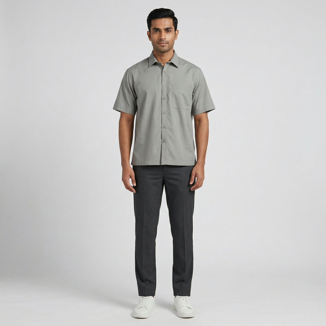 Half Sleeve Solid Cuban Shirt