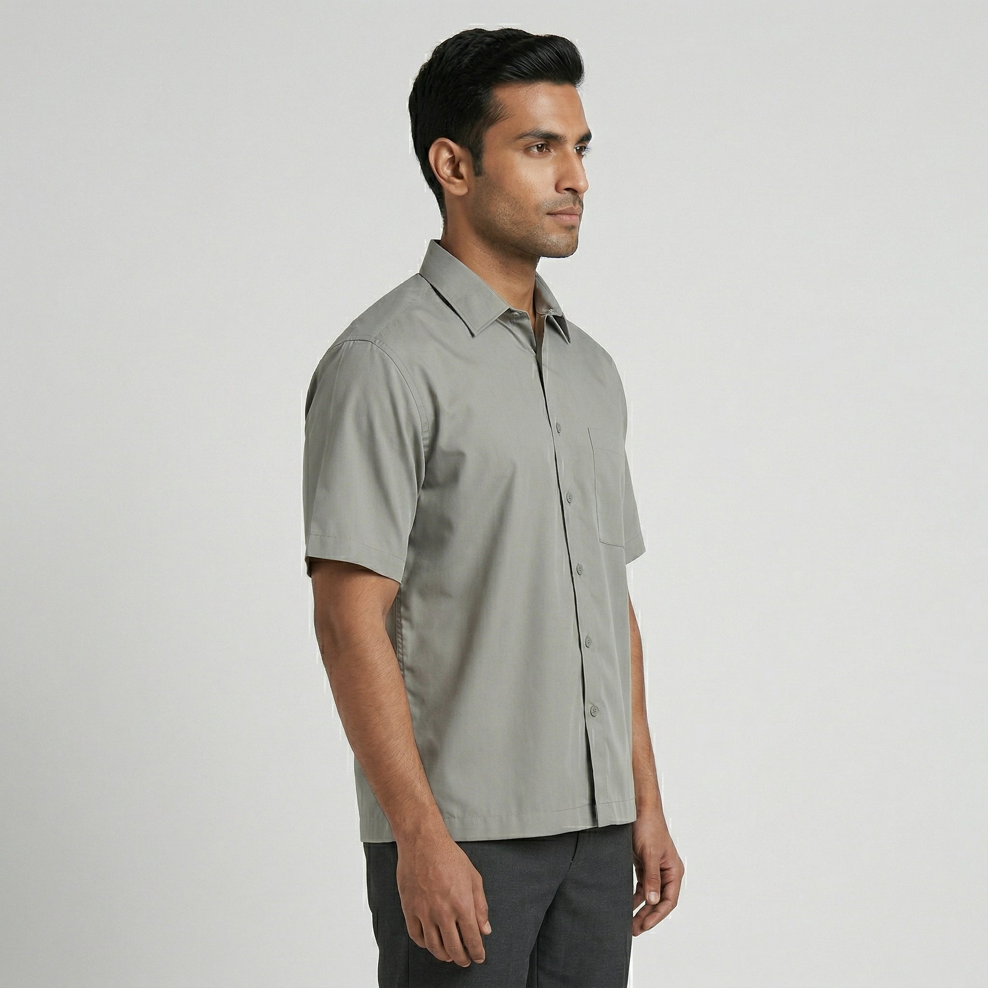 Half Sleeve Solid Cuban Shirt
