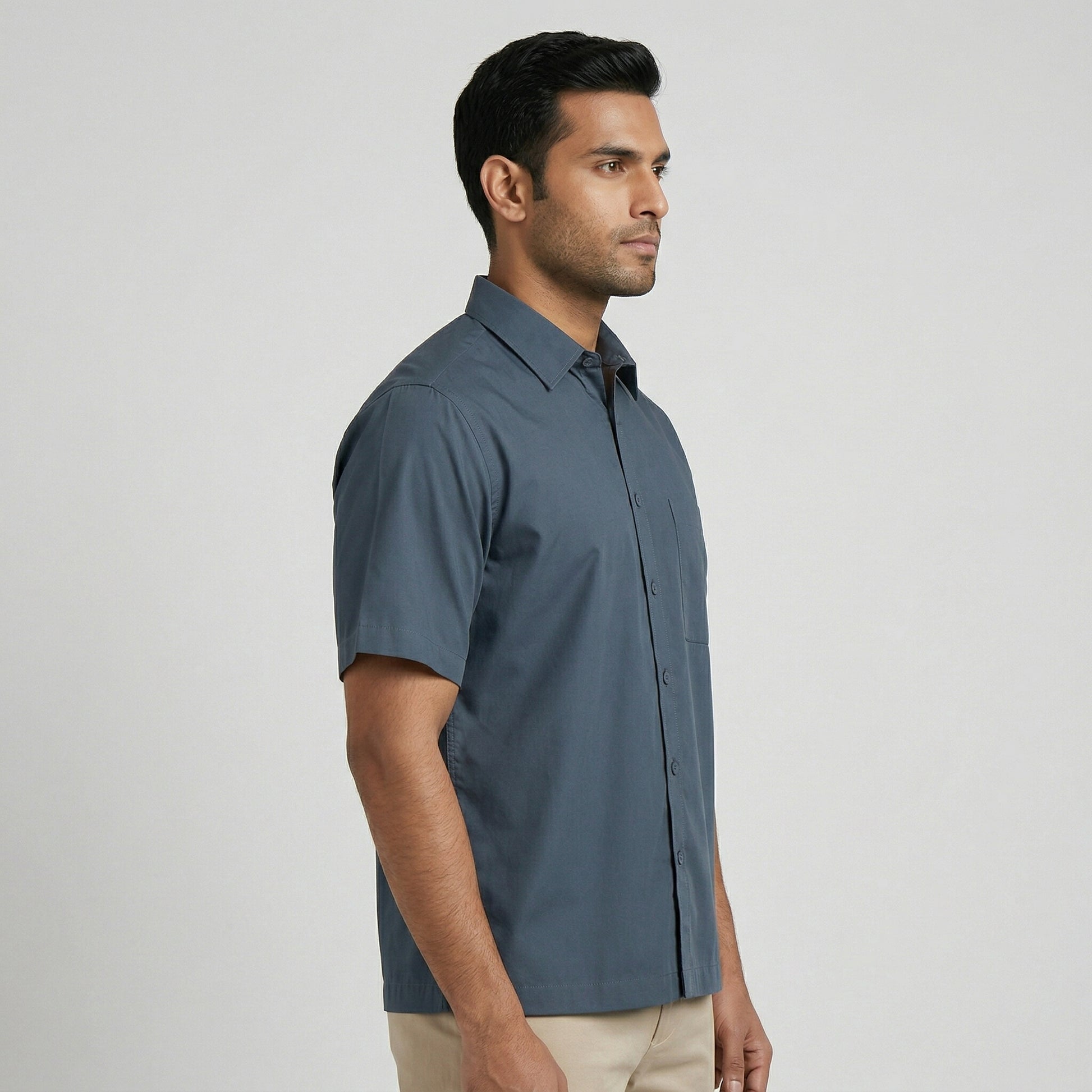 Half Sleeve Solid Cuban Shirt