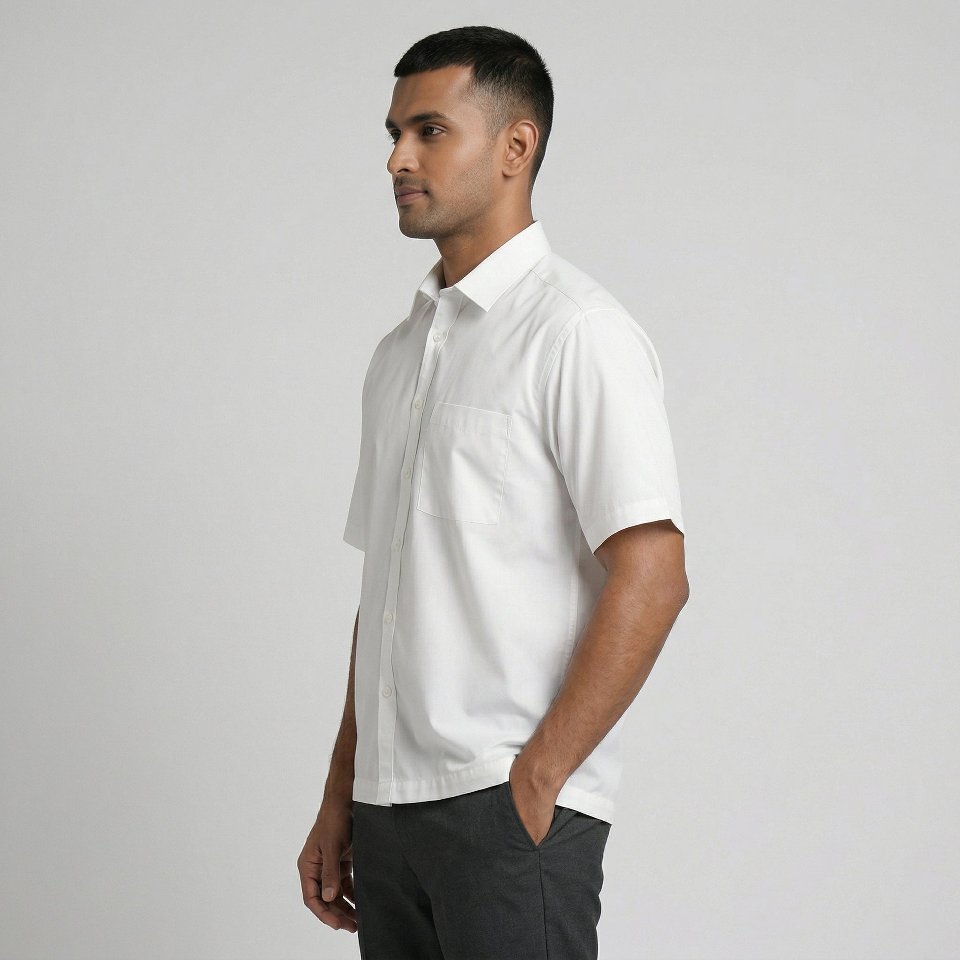 Half Sleeve Solid Cuban Shirt