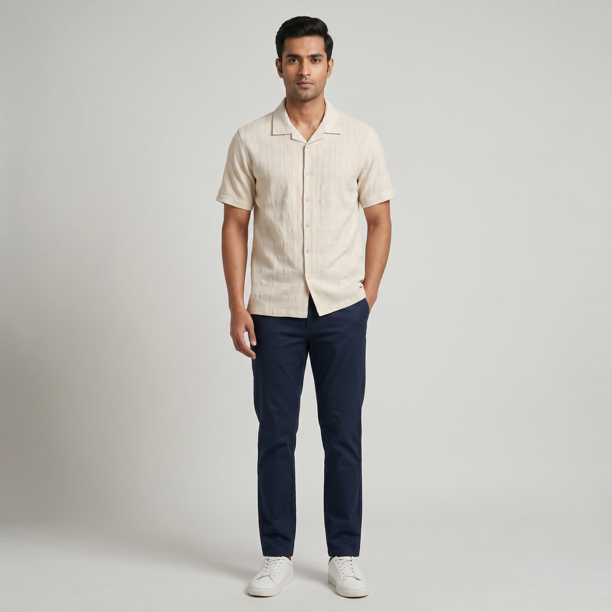Mens Solid Cuban Shirt