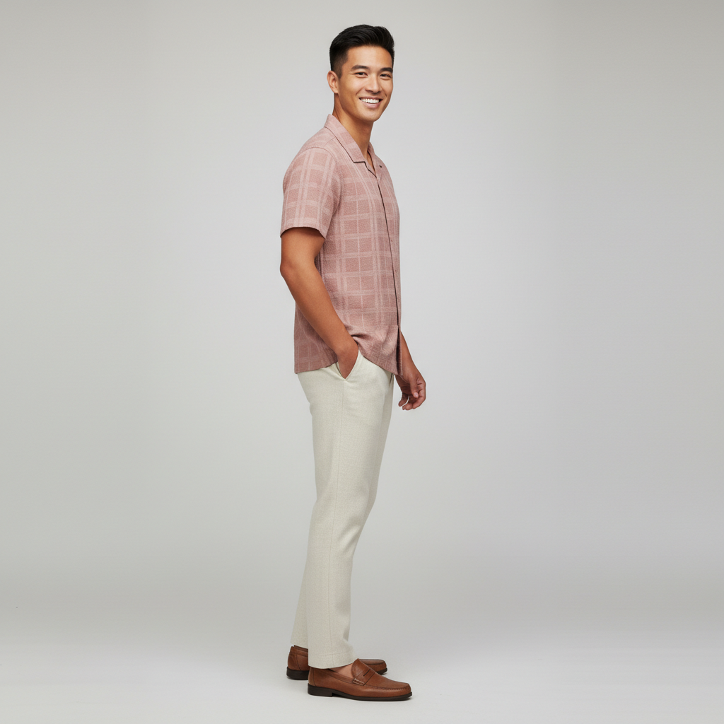 Cotton Checkered Cuban Shirt