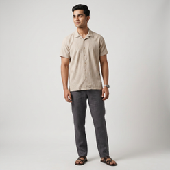 Cotton Solid Cuban Shirt