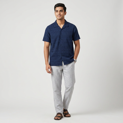 Cotton Solid Cuban Shirt