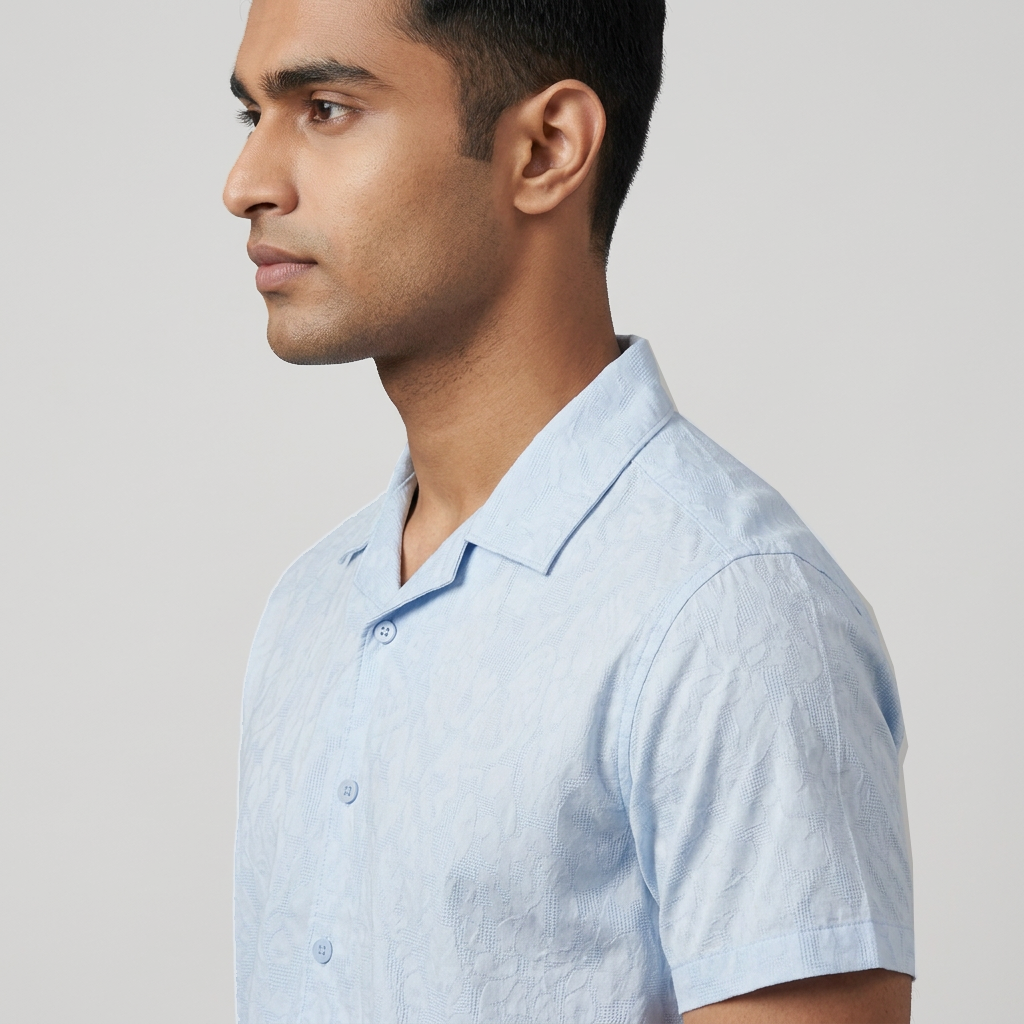 Mens Solid Cuban Shirt