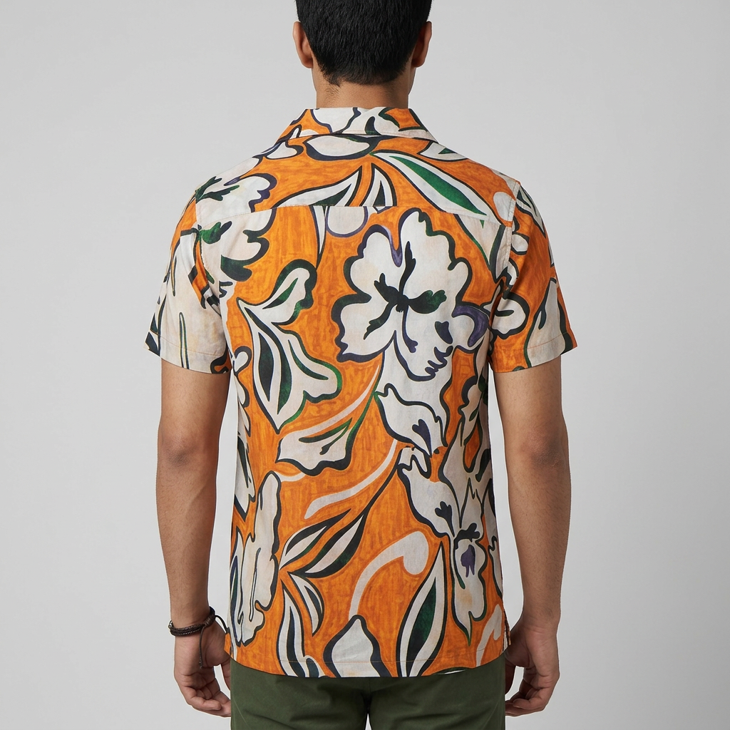Mens Solid Cuban Shirt