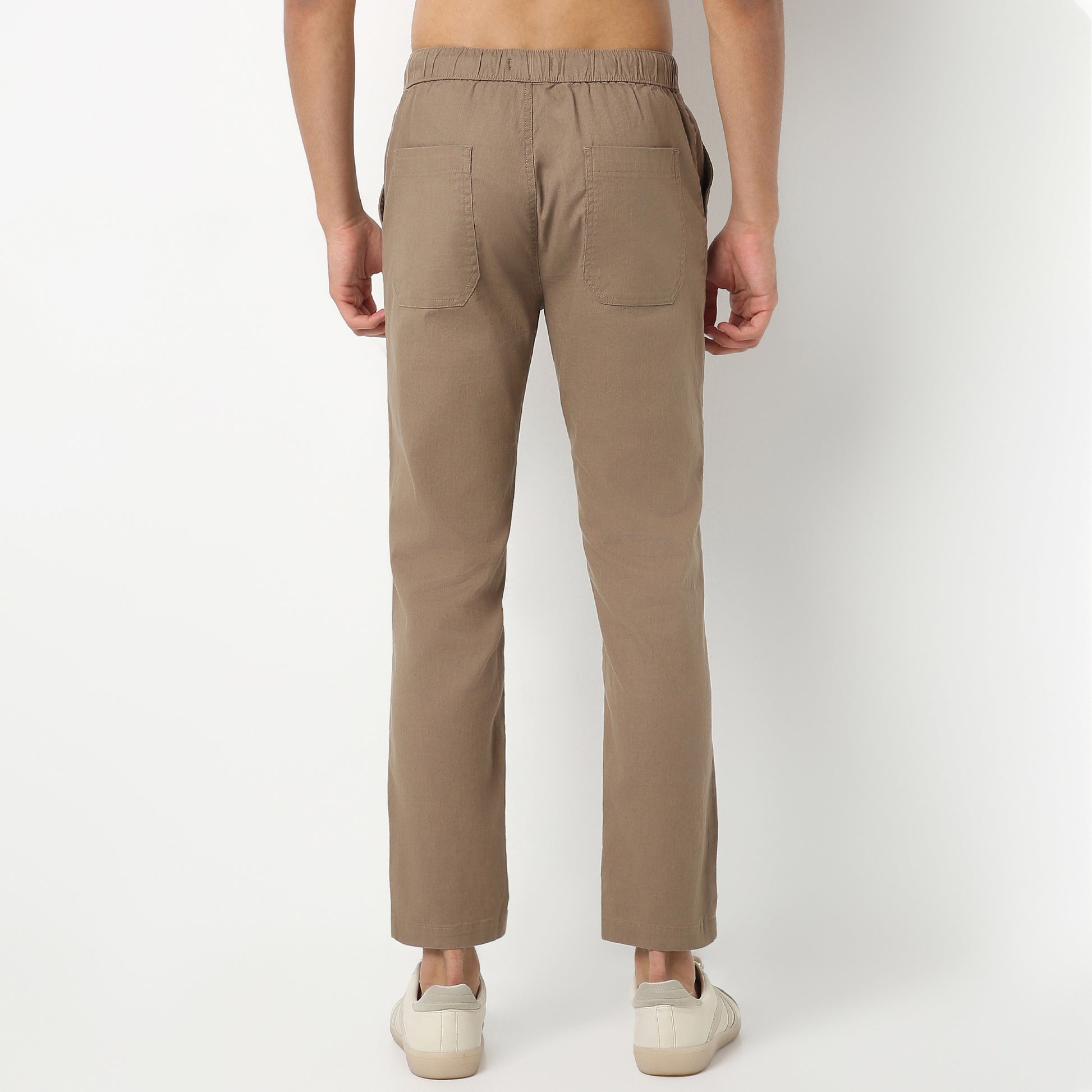 Regular Fit Solid Ankle Length Mid Rise Pants