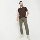 Regular Fit Solid Mid Rise Trousers
