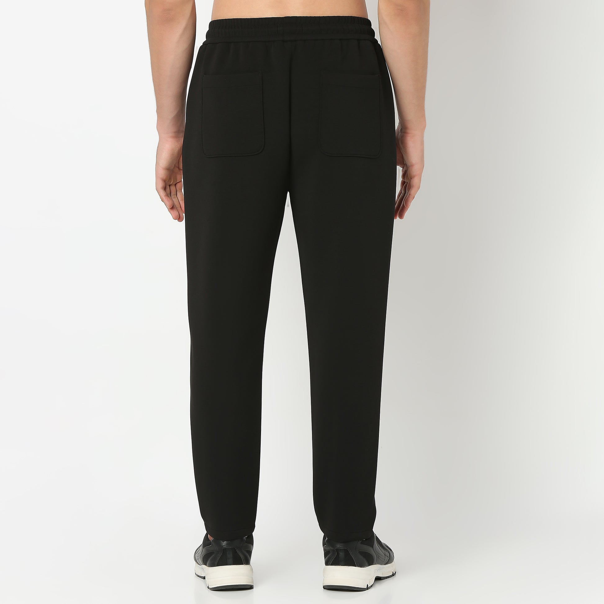 Solid Ankle Length Knitted Textured Pants