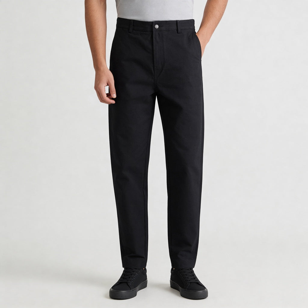 Woven Solid Riviters Mid Rise Pants